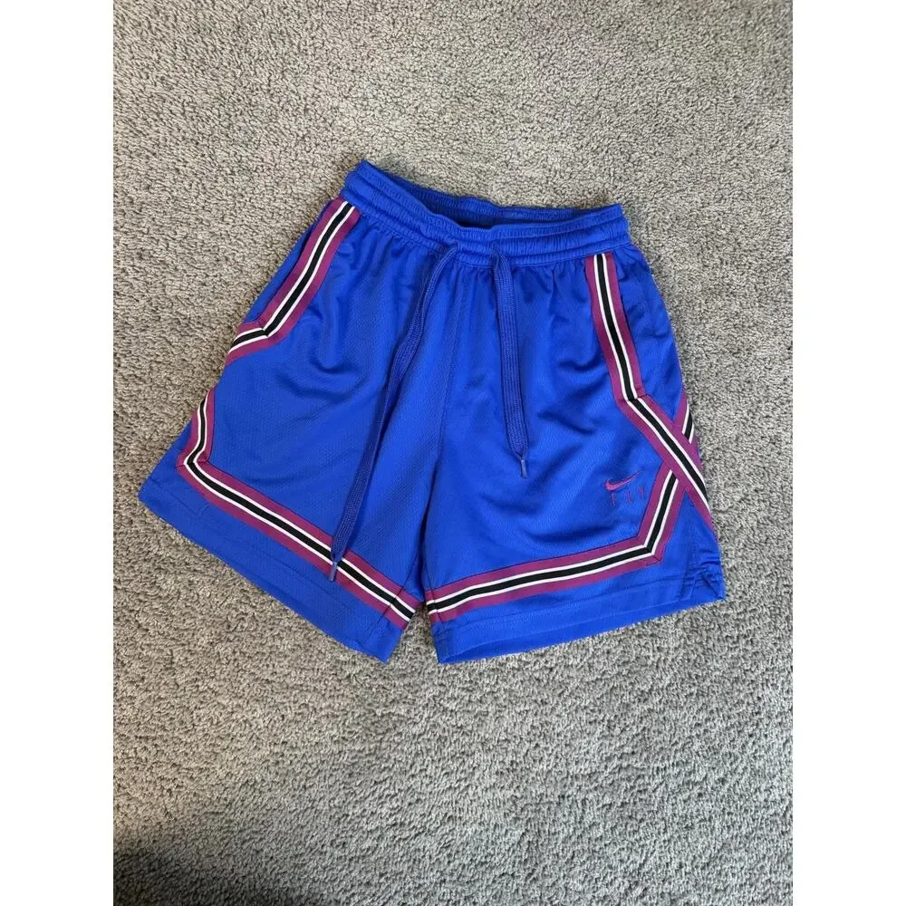 Nike Shorts Boys XS Blue Mesh Athletic Elastic Waist Drawstring 6.5 In Inseam